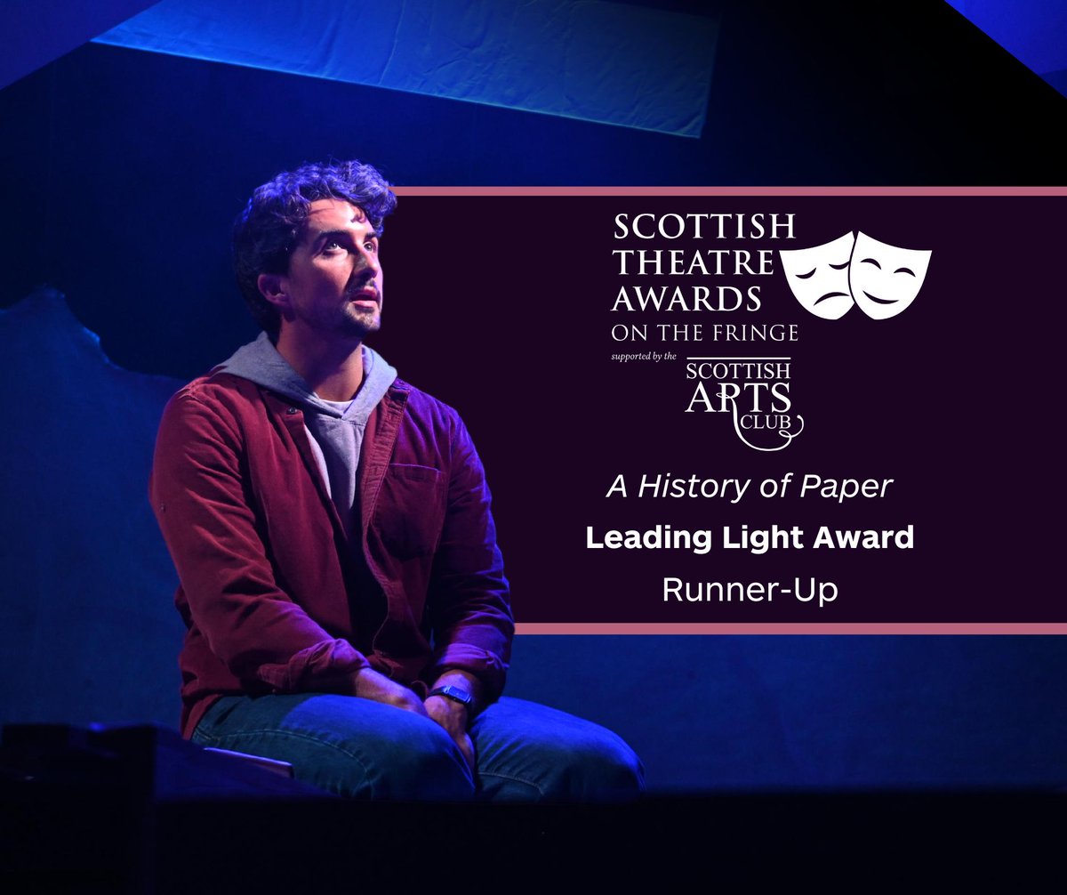 A History of Paper is the Runner Up for the Leading Light award for the best Scottish production at the Scottish Theatre Awards!

Congratulations to 'Love Beyond' by Ramesh Meyyappan (presented by <a href="/RAWMaterialArts/">Raw Material</a> and <a href="/VPointTheatreCo/">Vanishing Point</a> with <a href="/APAWhatsOn/">Aberdeen Performing Arts</a>.

edfringe.com/take-part/awar…