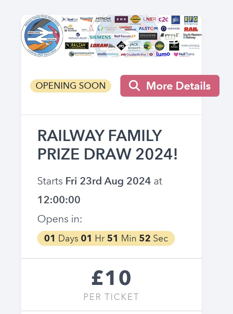 Railway Family Prize Draw and Fundraiser 2024/ 25 tweet media