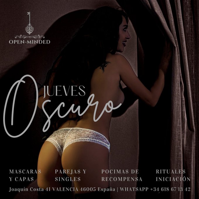 Este 22 de agosto, sum&eacute;rgete en el misterio y la pasi&oacute;n de #JuevesOscuro en OPEN-MINDED, Valencia. Desde<a href="/tag/juevesoscuro"class="tags"><span>#juevesoscuro</span></a><a href="/tag/openmindedclub"class="tags"><span>#openmindedclub</span></a>