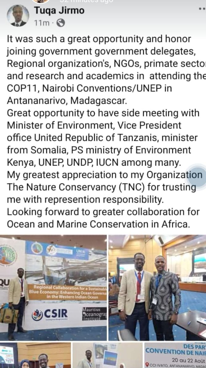 Africa Ocean is facing several challenges ranging from climate change, waste ,  Biodiversity loss Nairobi Conventions coordinate the contracting parties to support conservation and management in the Western Indian Ocean. TNC supports COP. decisions