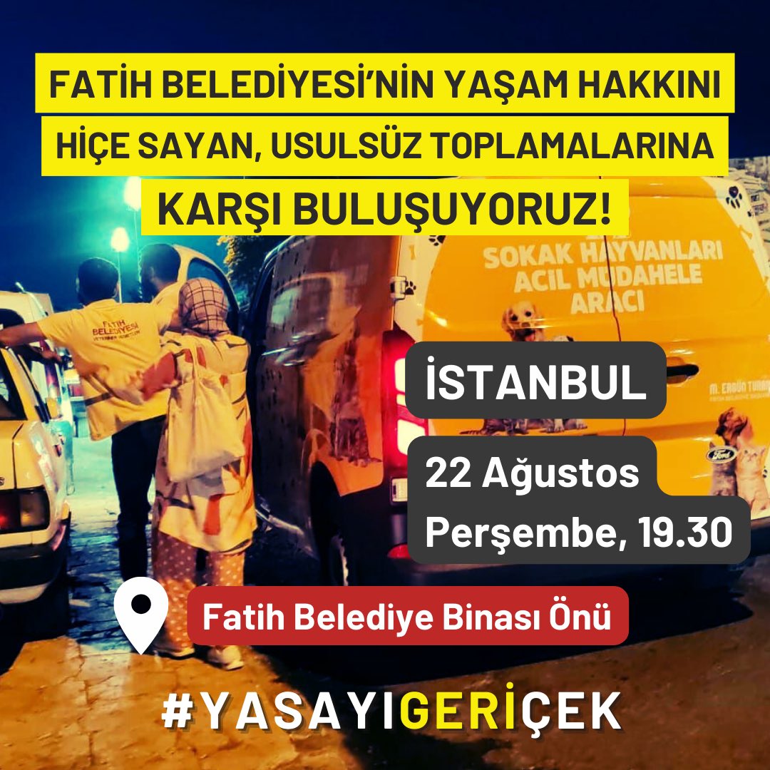 yasamicinyasa's tweet photo. Köpeklere karşı dezenformasyonla yürütülen nefret ve linç kampanyalarına bir yenisi daha eklendi. Fatih Belediyesi bu oyuna alet olma, mahalle sakinlerimizi rahat bırak.

Yaşamdan yana olmadığın her an kapındayız @FatihBelediye!

#YasayiGeriÇek 
#YerindeYaşatacağız https://t.co/RMl9kZkm7o