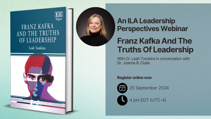 Elgar Business (@elgar_business) on Twitter photo <a href="/The_ILA/">International Leadership Association</a> webinar: <a href="/TomkinsLeah/">Dr Leah Tomkins</a> and Joanne B. Ciulla discuss Kafka’s incredible and enduring relevance and how the ‘Kafkaesque’ can help us develop a different and constructive understanding of the dynamics of #Leadership
📘tinyurl.com/52w7e7mj
🗓️ tinyurl.com/e7c4djeu <a href="/The_ILA/">International Leadership Association</a> webinar: <a href="/TomkinsLeah/">Dr Leah Tomkins</a> and Joanne B. Ciulla discuss Kafka’s incredible and enduring relevance and how the ‘Kafkaesque’ can help us develop a different and constructive understanding of the dynamics of #Leadership
📘tinyurl.com/52w7e7mj
🗓️ tinyurl.com/e7c4djeu