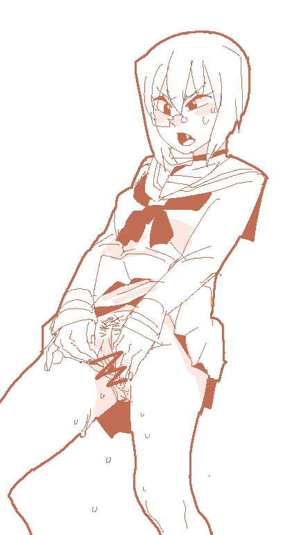 下腹部を弄る桃ちゃん 