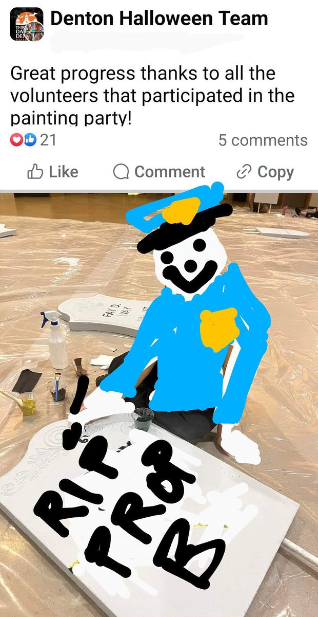 Special thanks to <a href="/DENTONPD/">Denton Police Department</a> for coming out in droves to paint these extra spooky tombstones! 👻