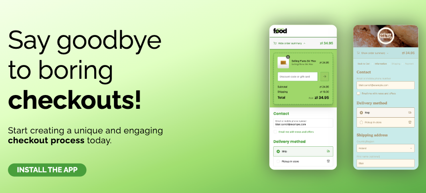 SabinaPsuj's tweet photo. I know I said that almost a month ago, but I felt like I am not read yet to share it publically. Our @hatimeria  Branding App for #Shopify #Checkout is updated, and ready to use 🎉 no code solution for  #ecommerce owners. What to say more, grab it and go https://t.co/qlK3zW4noc https://t.co/uoUJc9mpV8