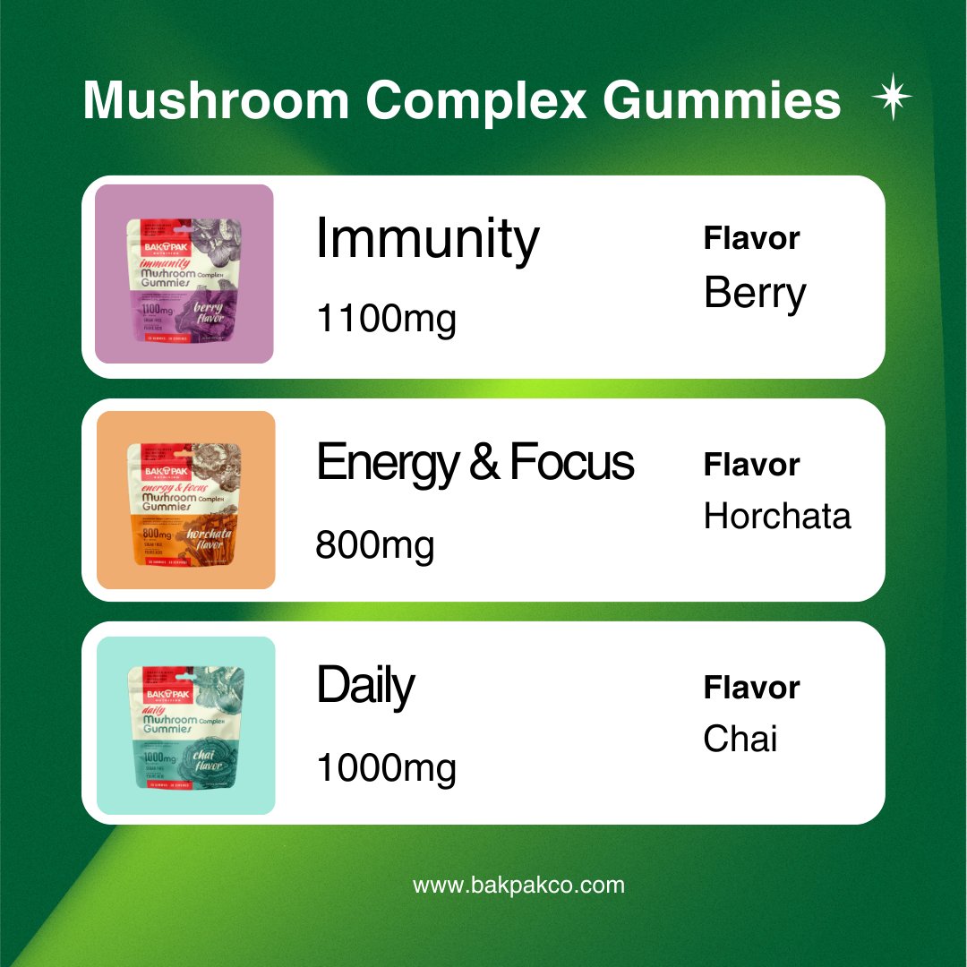 BakPakCoHemp's tweet photo. Mushroom Gummies are your new go-to for a daily health boost! 🌟 

Enjoy the rich flavors and powerful benefits in every bite. 

Perfect for the whole family and friends! 👨‍👩‍👧‍👦 

#DailyBoost #BakPak #Nutrition #Rich #Flavors #Mushroom https://t.co/heDdTzKeXo