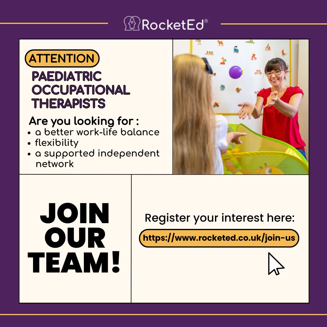 HanRocketEd's tweet image. Calling all UK-based Paediatric Occupational Therapists!

Are you looking for the opportunity to expand your practice, establish a better work-life balance, and earn a competitive income?

We would love to have you on our team! Learn more at rocketed.co.uk/join-us 🚀