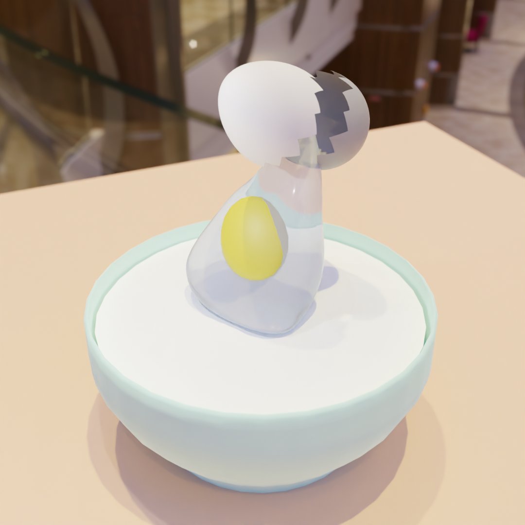 糖質制限下での卵は神
#深夜のモデリング60分一本勝負 
#blender