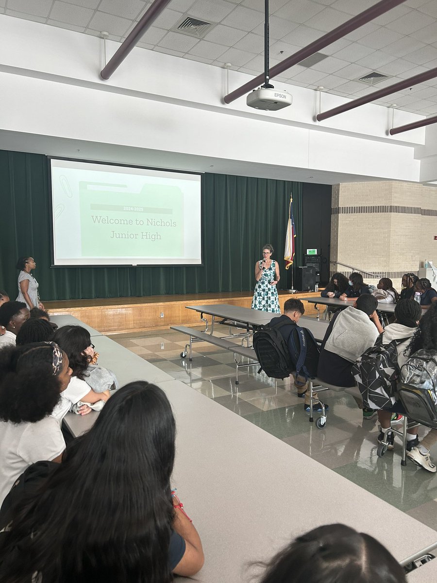 Nichols Jr High (@nicholsmustangs) on Twitter photo Nichols JHS Student Orientation was a success. Our Principal Catherine Claiborne & Assistant Principal Renisha Payne continue to set the bar high to ensure our scholars will have academic success.
Embrace Change, Inspire Success!
<a href="/ArlingtonISD/">Arlington ISD</a>
<a href="/NicholsMustangs/">Nichols Jr High</a> Nichols JHS Student Orientation was a success. Our Principal Catherine Claiborne & Assistant Principal Renisha Payne continue to set the bar high to ensure our scholars will have academic success.
Embrace Change, Inspire Success!
<a href="/ArlingtonISD/">Arlington ISD</a>
<a href="/NicholsMustangs/">Nichols Jr High</a>