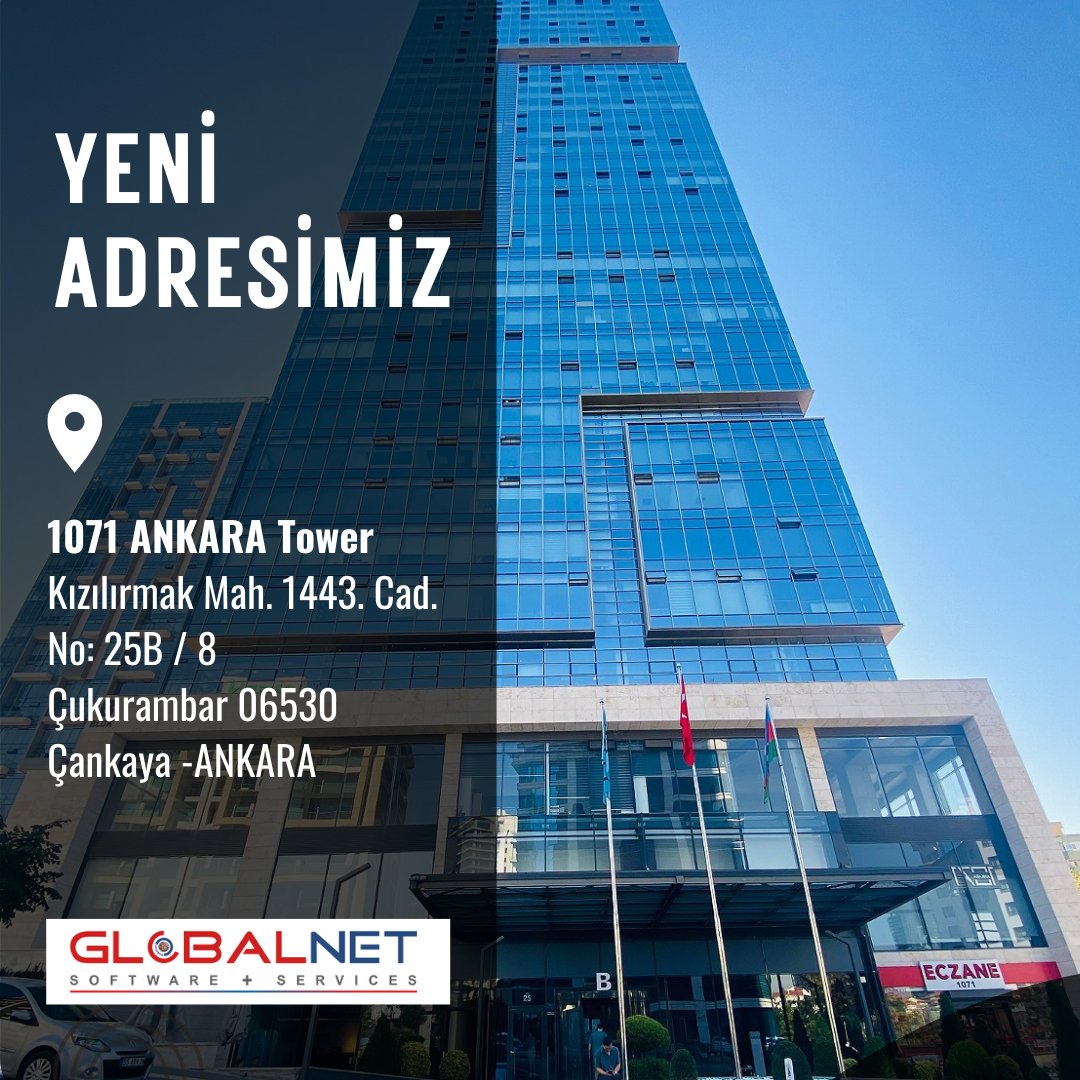 GLOBALNETcomtr's tweet image. 📢Lütfen adresimizi güncellemeyi unutmayın!
📍 Yeni Adresimiz:
1071 ANKARA Tower, Çukurambar, Ankara
📌İletişim numaralarımız değişmedi.
Bize 7/24 ulaşabilirsiniz:
📱 0532 111 66 04 | 0850 304 99 00 | 0312 473 88 80
✉️ satis@globalnet.com.tr | destek@globalnet.com.tr
#GLOBALNET