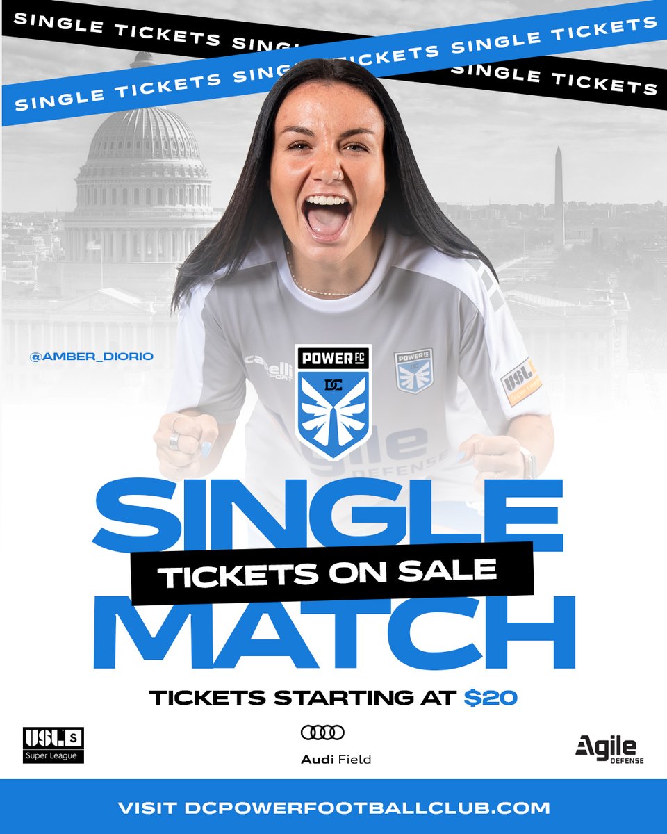 Single-Game Tickets go on sale today!

🕙 10AM ➡️ Priority access 
🕑 2PM ➡️ General on sale

Don't miss the action at <a href="/AudiField/">Audi Field</a>!  

📰 dcpowerfootballclub.com/2024/08/22/dc-…

🎟️ ticketmaster.com/dc-power-fc-ti…