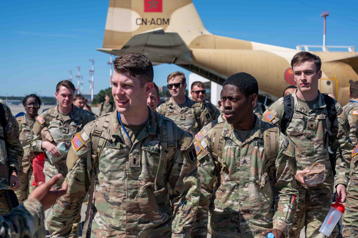 USArmyEURAF's tweet image. #ArcaneThunder 24 is officially "in the books," but we'd be remiss if we failed to thank our #Moroccan #Partners for the great #training these past few weeks in Agadir, Morocco.

They even gave our @USArmy #Soldiers with the 2nd MDTF a ride back to their home station of Germany.