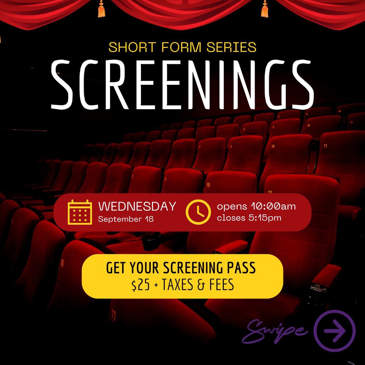 TOWebFest's tweet image. Screening Room Schedule for short form series (September 18th).

Get a Screening Pass for $25 (plus taxes &amp;amp; fees)!
l8r.it/vXHS

#webfest #towebfest #Toronto #webseries #shortform #screenings #towf11 #screeningroom #q&amp;amp;a