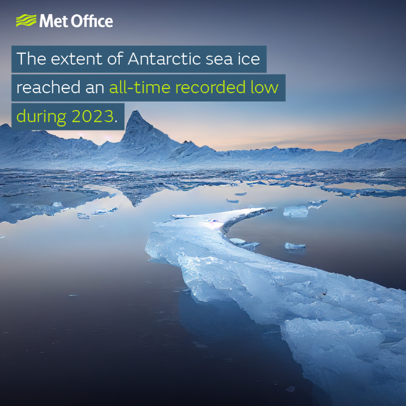 MetOffice_Sci's tweet photo. 2023 was a year of new climate records according to the #StateofClimate2023 report co-ordinated by @NOAA

Read the key findings in our news release: https://t.co/pDrttcZMx3