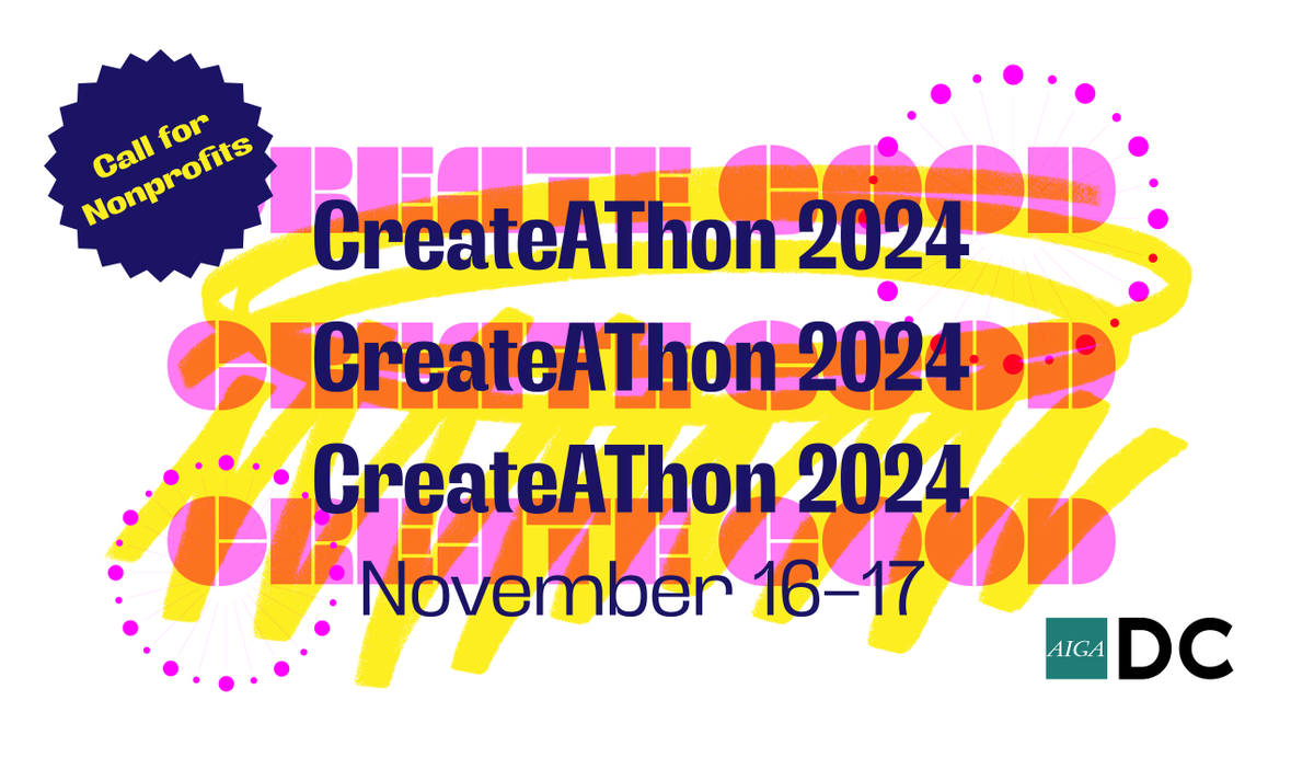 aigadc's tweet photo. #CreateAthonDC2024: DC-area #nonprofit brands reimagined by #volunteer designers and strategists! Submit your application!

🎨 by Studio Aorta

#designforgood #aigadc #graphicdesign #marketing #branding @CenterNonprof @NatlCouncilNPs @mdnonprofits @communityfndn https://t.co/9ruyYZMr8J