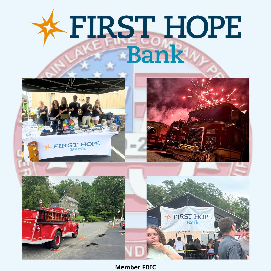FirstHopeBank's tweet image. First Hope Bank was a proud to sponsor Mt. Lake Fire Company’s 75th Anniversary!  We were honored to support and celebrate the dedication and service of our local heroes. 

Here’s to many more years of protecting our community!🚒🔥

#DiamondAnniversary #FirstHopeBank