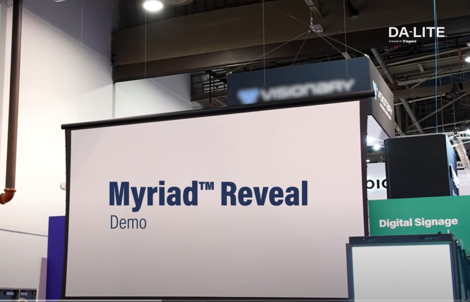 Enhancing the style of your room is now easier than ever. Myriad™ Reveal has a thin cable drop feature that suspends the screen surface and eliminates the black drop. See it for yourself in this demo video, click here to watch: youtu.be/lYzCgUV1WAk
