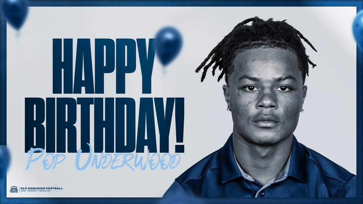 ODU Football (@odufootball) on Twitter photo Happy Birthday, <a href="/RicardoJUnderw1/">Pop Underwood</a> ‼️
#ReignOn | #RFG Happy Birthday, <a href="/RicardoJUnderw1/">Pop Underwood</a> ‼️
#ReignOn | #RFG