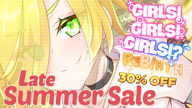 Missed the summer sales? We got your back.

Enjoy 30% off Girls! Girls! Girls!?, our deepest discount yet, now on Steam: store.steampowered.com/app/1412310/Gi…

#visualnovel #otokonoko