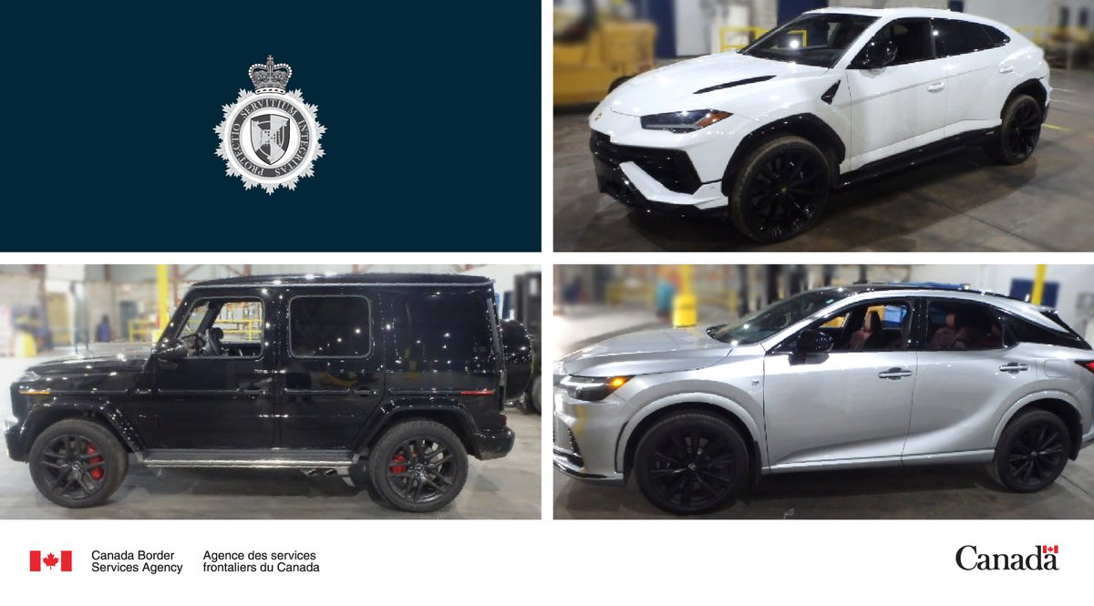 CanBorderQUE's tweet image. Over the past 4 weeks, #CBSA officers at Montreal Marine and Rail Services have transferred 90 stolen vehicles over to police, with an estimated value of almost $ 6.75 M. More about our role and the vehicles we’ve recovered : ow.ly/MvVM50T435E