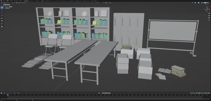 背景のモデリング頑張ったやつ 