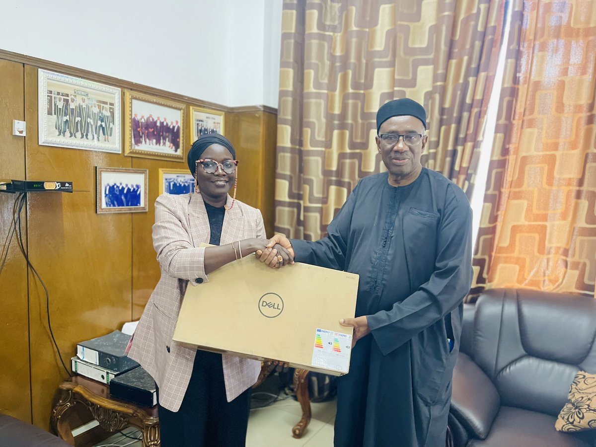 Today, we officially handed over copies of revised High Court Rules, Induction Training Manual for Judges &amp; Computers to Chief Justice Hassan B. Jallow. This is part of the support to the <a href="/JudiciaryGambia/">Judiciary of The Gambia</a> in enhancing and ensuring effective delivery of Justice.
#JudicialReform