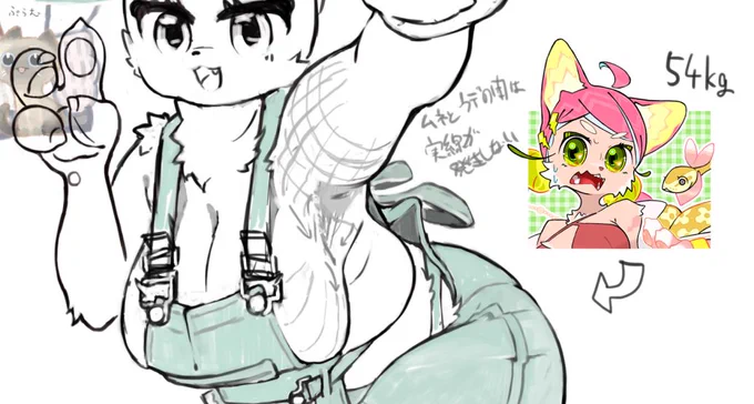 えーちちゃん2枚目の立ち絵に「肉を盛って盛って盛りまくって」のオーダーが来たとき、本当にこんなに肉を盛ってよいのかビクビクしながら描いてたときのラフが出てきた(この時点で3回位盛直してる) 