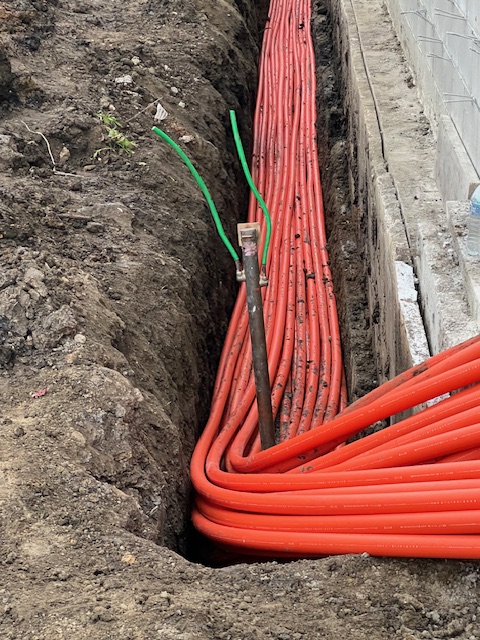 Groundbreaking work in progress! Here’s a glimpse at the impressive infrastructure being laid at our new office space in Okoboji. These conduits will house countless fiber cables, ensuring the best connectivity for the Lakes area!