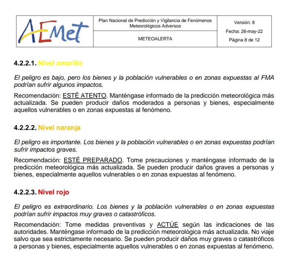 AEMET_Esp's tweet image. En la noticia leemos: "se podría decir que no hace falta alarmarse tanto cada vez que hay una alerta roja".

Consideramos muy irresponsable esa afirmación. Los avisos rojos suponen un peligro extraordinario, con potenciales daños catastróficos a personas y bienes.