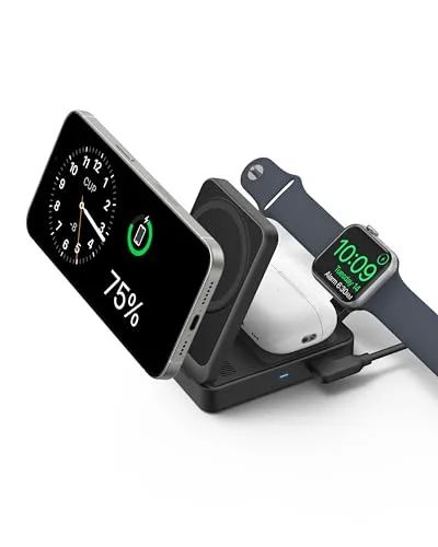 TechnicallyWell's tweet image. New review: Anker MagGo 3-in-1 Charging Station. ⚡️ The ultimate travel #charger? 🔌  #anker #maggo #techreview buff.ly/3T3xYVF