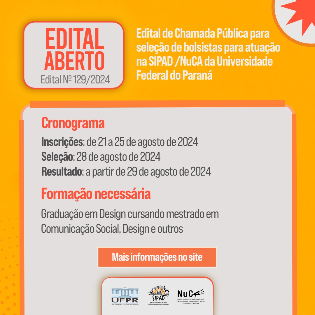 sipad_ufpr's tweet photo. Ainda dá tempo de se inscrever!
O Edital 124/2024 foi retificado, tendo sua data de inscrição prorrogada até o dia 25 deste mês.

Acesse agora mesmo nosso site e saiba mais sobre a alteração de datas do edital de prorrogação n° 129/2024: https://t.co/9Ie6K1ODMQ https://t.co/RyN95GXqo1