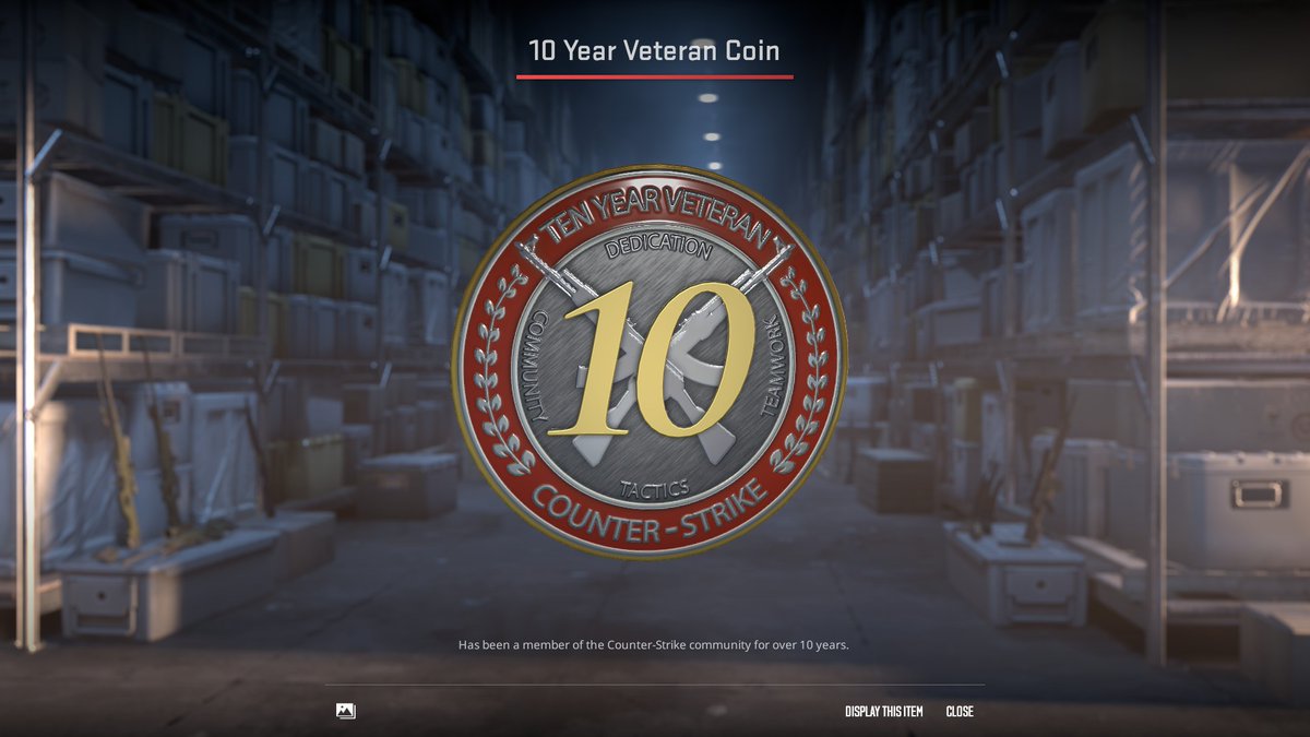🎉 Finally got my 10-year coin! 🏅

I've mostly played CSGO and played a bit of Source on other accounts. 🎮