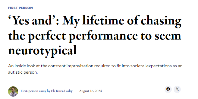 REAACT community partner, Eli Kurs-Lasky, provides "an inside look at the constant improvisation required to fit into societal expectations as an autistic person" in a recent personal essay posted in <a href="/PublicSourcePA/">Pittsburgh's Public Source</a>. Read it here: publicsource.org/autistic-pitts…