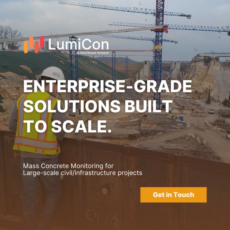 Brickeye’s end-to-end LumiCon smart concrete monitoring solutions equip the project team with project-specific concrete monitoring plan, or custom configurations tailored to large infrastructure projects.

 brickeye.com/concrete-monit…