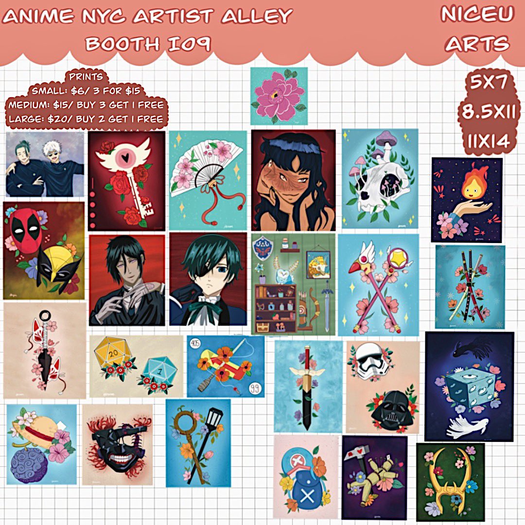 #AnimeNYC this weekend! I’m so excited! Full catalog is on my instagram! Can’t wait to see everyone omg