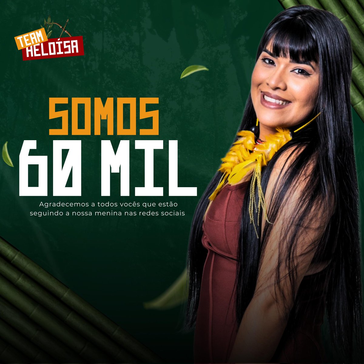 E chegamos a marca de 60mil seguidores no Instagram da Heloísa!
Obrigada a todos pelo carinho e por estarem nessa caminhada com a gente que só está começando! 💙🏹
#TeamHeloisa