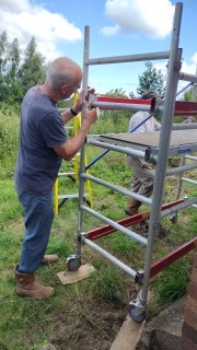 At #SandfieldsPumpingStation our grounds and maintenance team are busy replacing the facia on our little archive room.  Making the most of the last of the summer 🙂 #BoostLichfield #LichfieldCity