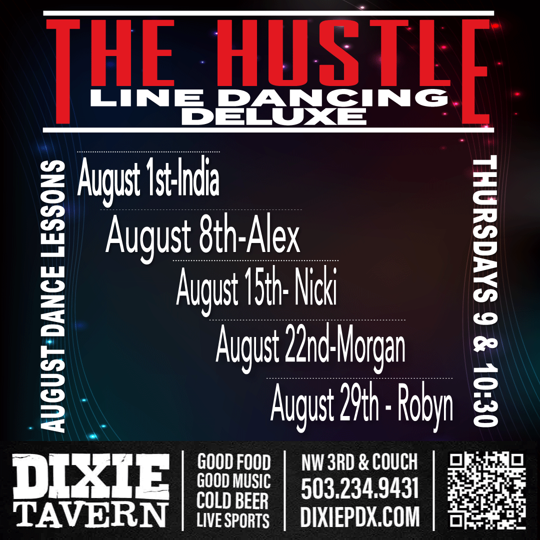 Hey friends, let's make some memories! Join us tonight for our special HUSTLE | LINE DANCING DELUXE. We'd love to teach you some steps - lessons kick off at nine and 10:30 pm. and you can get in early for dinner!