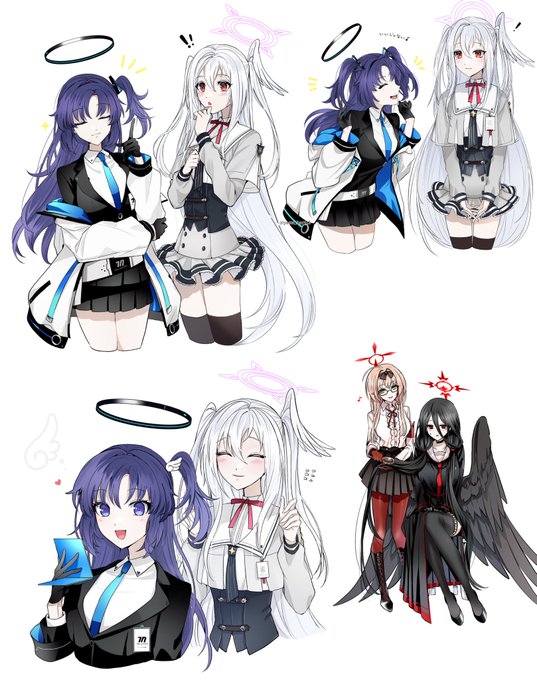 羽川ハスミ ,早瀬ユウカ(ブルアカ) 「派生#ブルアカイラスト部