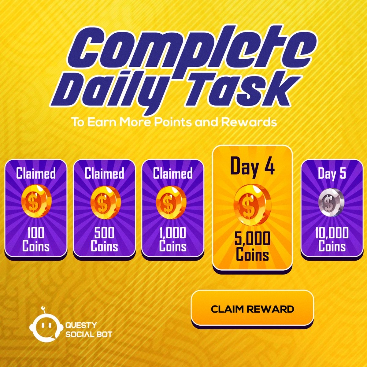 QuestySocialBot's tweet image. Tip: Check daily for new tasks and opportunities to earn. Stay active! 

#DailyTasks #CryptoTips