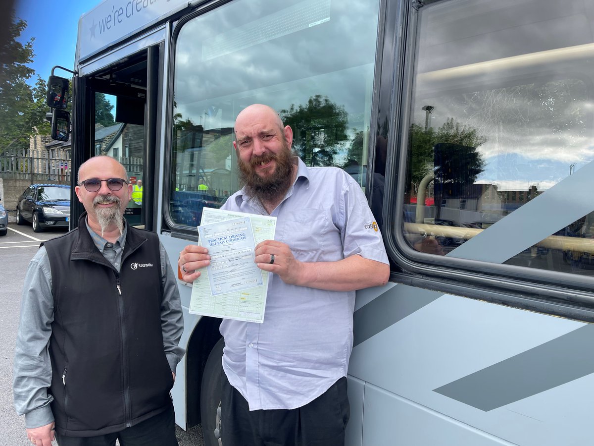 🥳Happy Friday and huge congratulations to Andrew!🎉 He recently passed his driving test to join the team at Rosso in Burnley. A huge thank you to his instructor Gordon. 🙌 Keep a look out for Andrew driving your bus soon!🚌