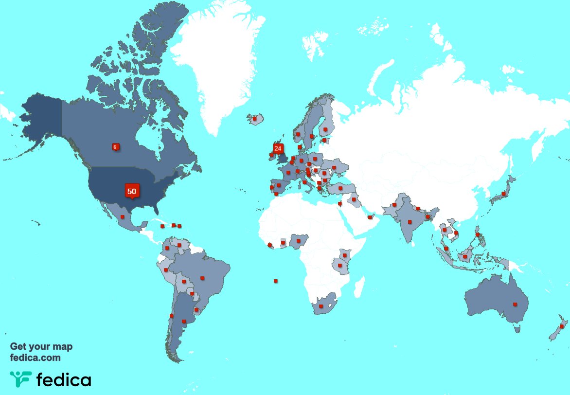 Mis seguidores viven en Estados Unidos(51%),UK.(25%),Canadá(6%) y más fedica.com/!ERDiscos
