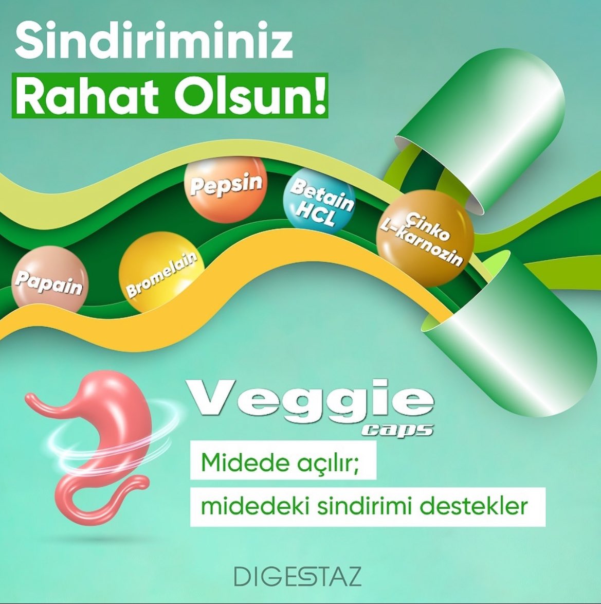 inflesstr's tweet photo. Sindirimde Rahatlık! 🌿

Sindirim sorunlarıyla mı uğraşıyorsunuz? 

Digestaz, mide dostu formülüyle size destek oluyor! İçeriğindeki Papain, Bromelain, Pepsin, Betain HCL ve Çinko L-karnozin sayesinde sindirimi kolaylaştırır ve rahatlatır. https://t.co/KolKRhgHXb