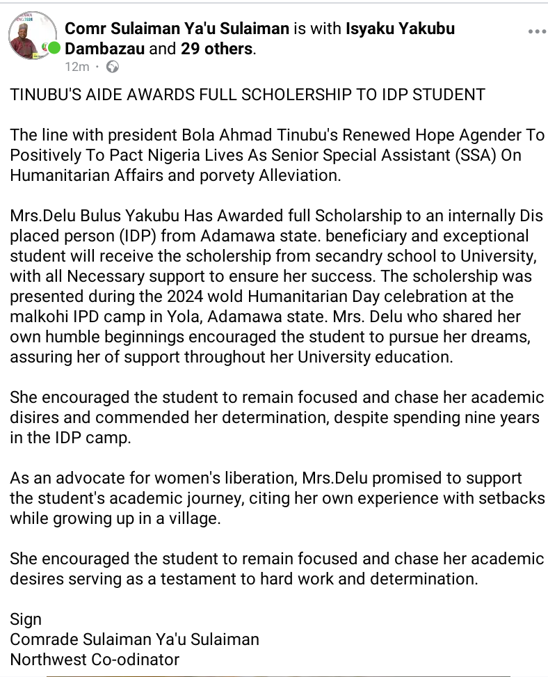 Hon.Delu Yakubu Bulus