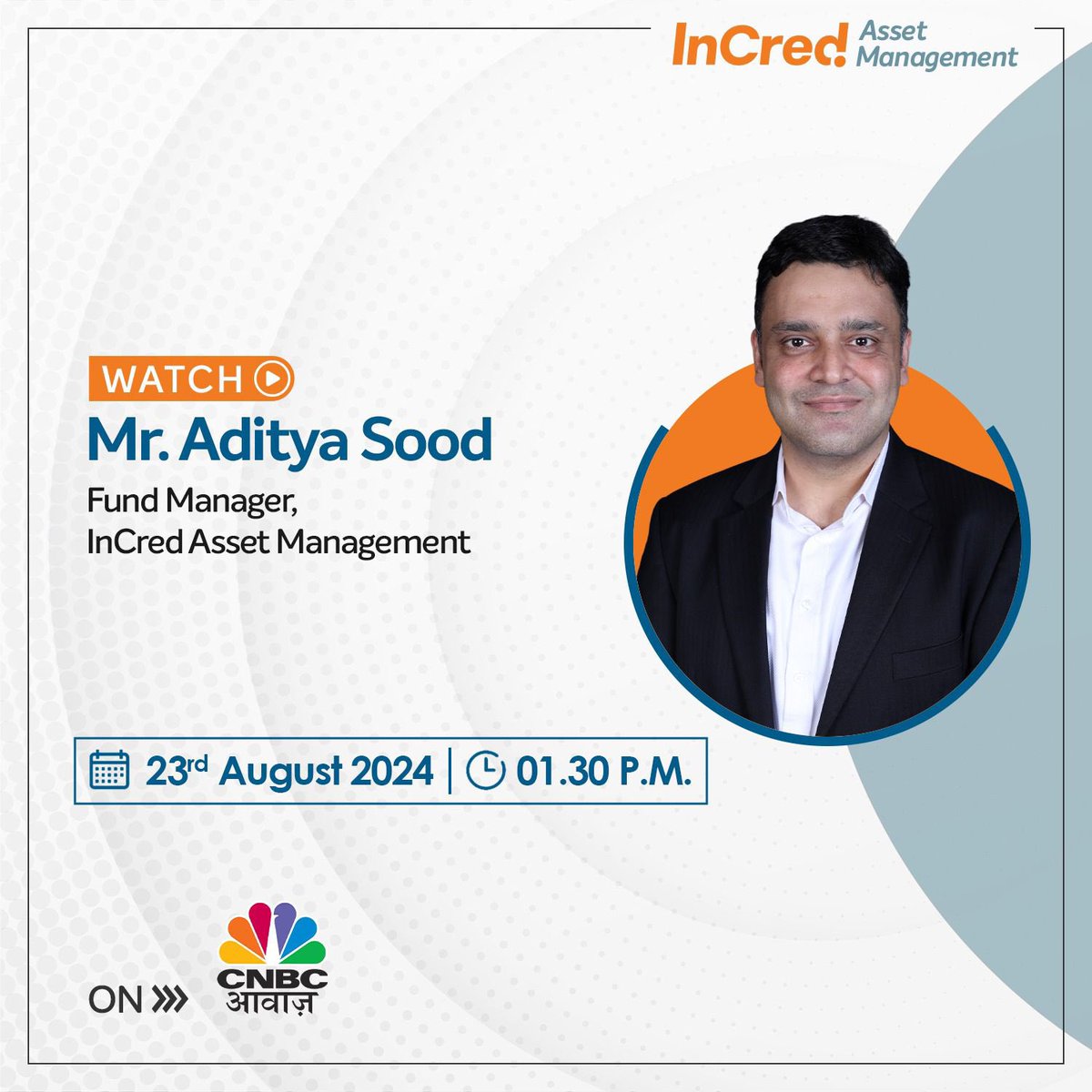 IncredAmc's tweet photo. Watch @soodaditya as he shares his outlook &amp; insights with @CNBC_Awaaz. 
Don’t forget to tune in!

#Leadership #Stockmarket #Assetmanagement https://t.co/w9XtJMZz3n