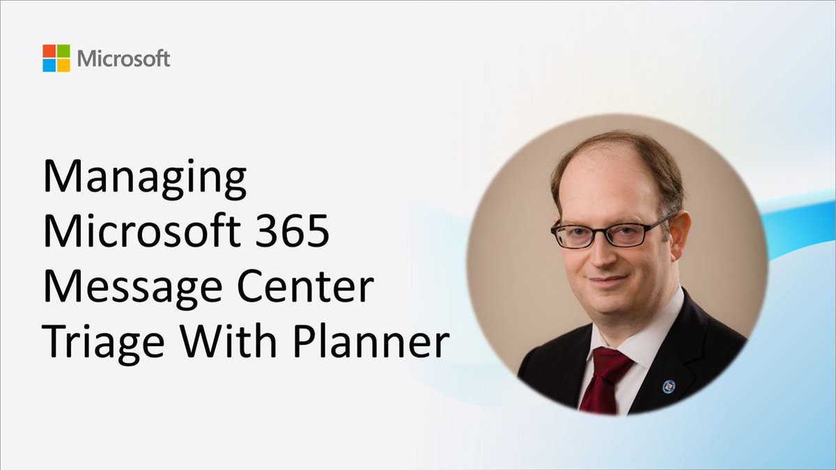 💡 Too many messages in Microsoft 365 Message Center? 

Join Michael Blumenthal for this demo on managing Message Center triage with Planner.

📺 Watch now → youtu.be/cPmWrDcBohk

#Microsoft365Dev #Microsoft365 #planner  #PowerAutomate