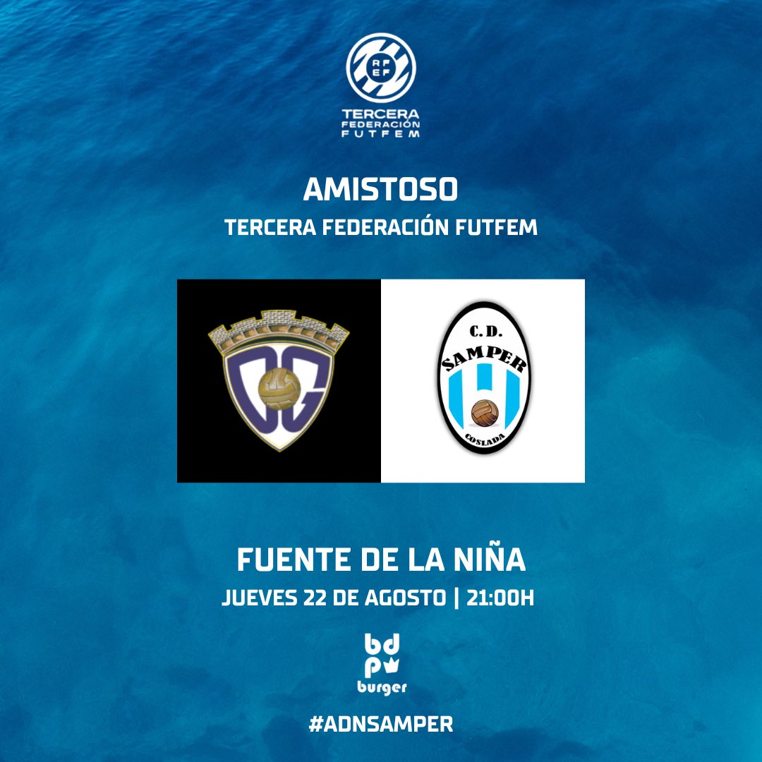 📌𝑽𝑰𝑺𝑰𝑻𝑨𝑴𝑶𝑺 𝑯𝑶𝒀 𝑨𝑳 <a href="/deporguada/">C.D. Guadalajara ☝🏻🟣</a> 𝑬𝑵 𝑳𝑨 𝑺𝑬𝑮𝑼𝑵𝑫𝑨 𝑷𝑹𝑼𝑬𝑩𝑨 𝑫𝑬 𝑳𝑨 𝑷𝑹𝑬𝑻𝑬𝑴𝑷𝑶𝑹𝑨𝑫𝑨 

<a href="/deporguada/">C.D. Guadalajara ☝🏻🟣</a> - <a href="/cdsamper/">C.D. Samper</a>

🗓️Jueves 22 de Agosto
⌚️ 21:00
🏟️ Fuente de la niña 

#𝒂𝒅𝒏𝒔𝒂𝒎𝒑𝒆𝒓 #𝒃𝒅𝒑𝒃𝒖𝒓𝒈𝒆𝒓