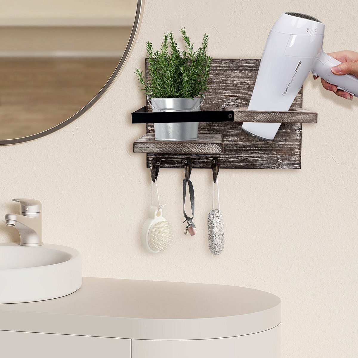 ZMinling's tweet photo. This article explains the convenience and practicality of owning a hair dryer storage rack in a farmhouse-style bathroom. Free Shipping by https://t.co/0W3kUcAUYZ #bathroomdecor #hairdryerstorage #farmhousebathroomdecor #bathroomstorage #wallstoragerack #hairdryerholder https://t.co/gvql5GXTER