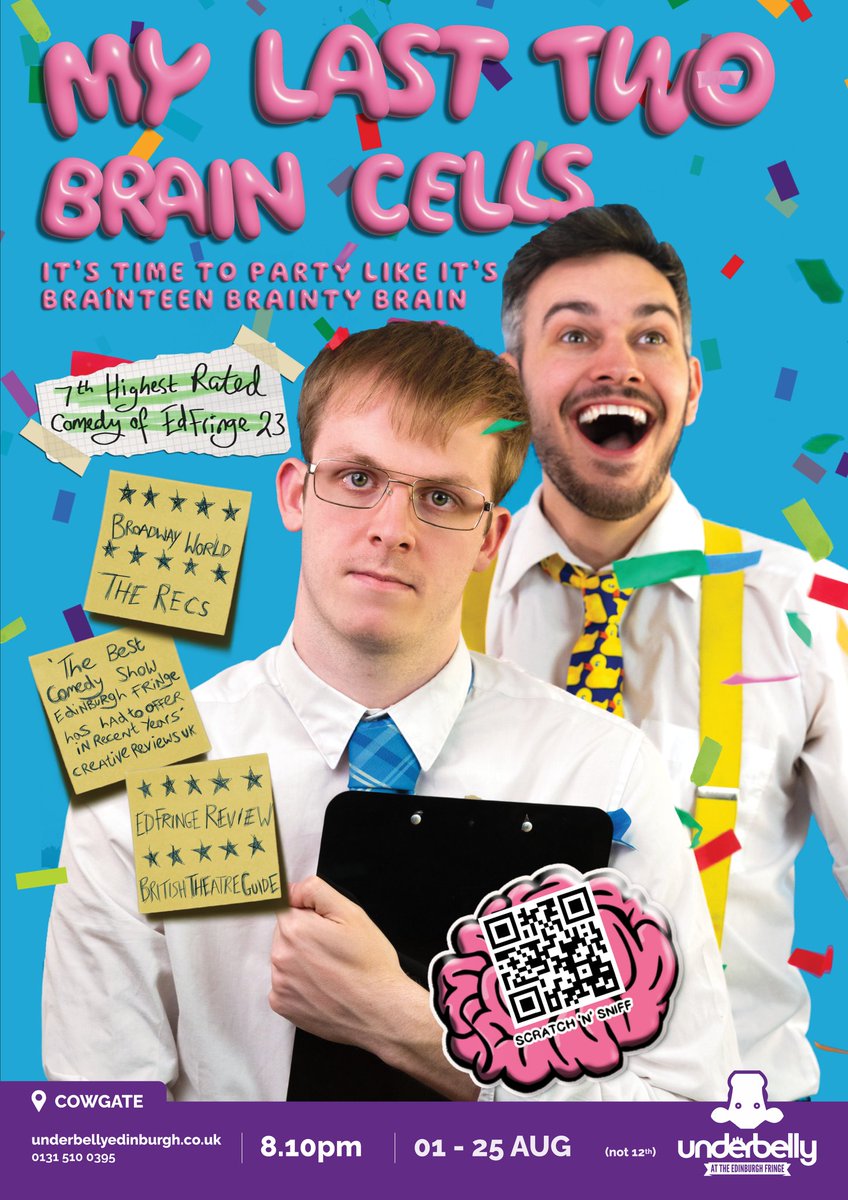 Only 4 tickets sold tonight and we're out of flyers 😅

Please spread the Brain Cell love!