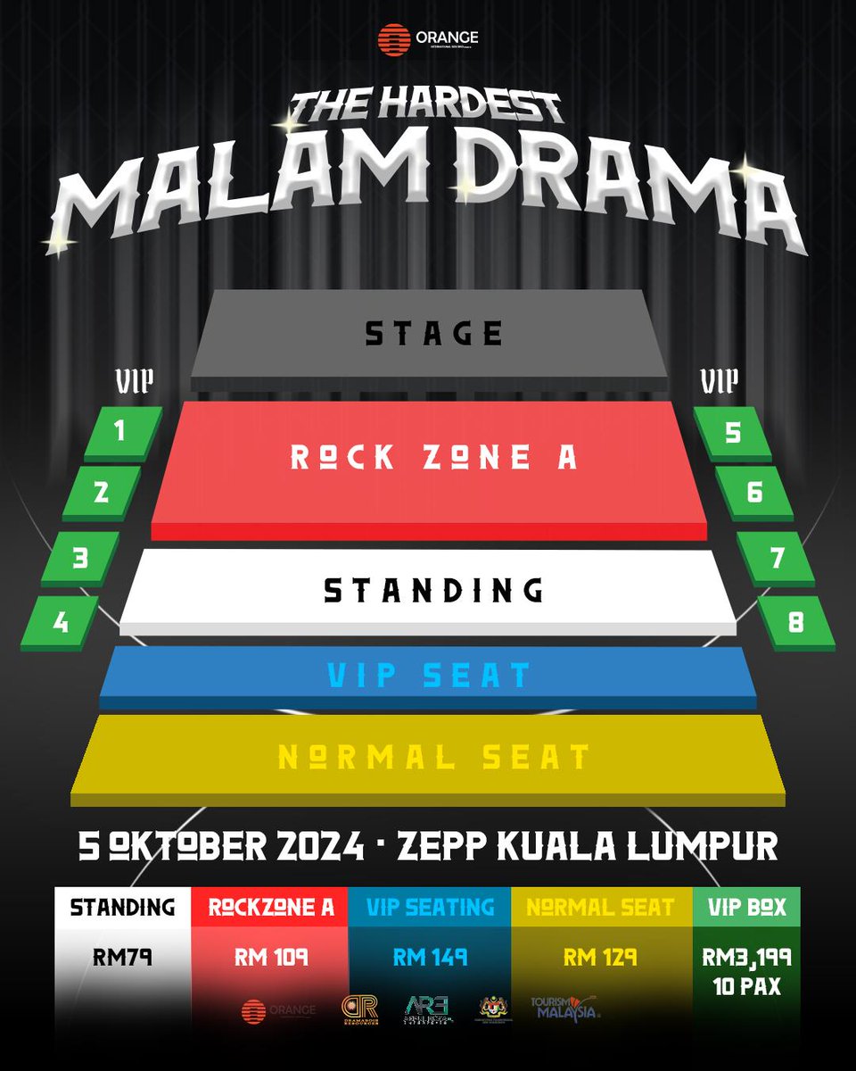 Saturday, 5th October 2024
The Hardest Malam Drama
🎫 ticket2u.com.my/dramaband
#TheHardestMalamDrama #DramaBand #Zepp #ZeppKL #ZeppKualaLumpur #Ticket2U